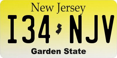 NJ license plate I34NJV