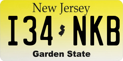 NJ license plate I34NKB