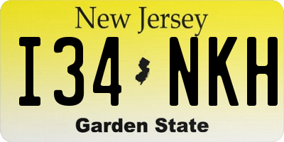 NJ license plate I34NKH