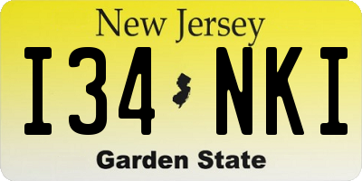 NJ license plate I34NKI