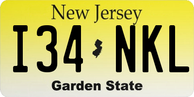 NJ license plate I34NKL