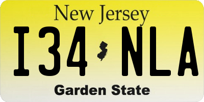 NJ license plate I34NLA