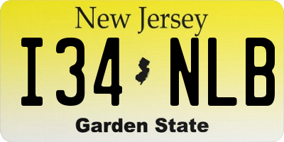 NJ license plate I34NLB