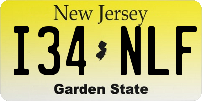 NJ license plate I34NLF