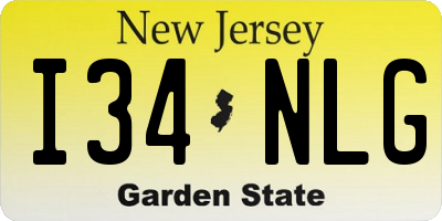 NJ license plate I34NLG