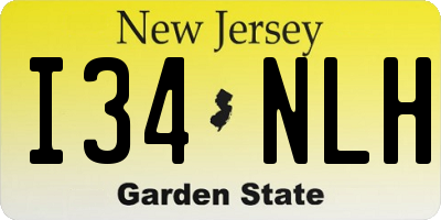 NJ license plate I34NLH