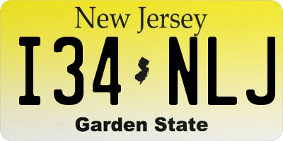 NJ license plate I34NLJ
