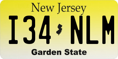 NJ license plate I34NLM
