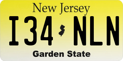 NJ license plate I34NLN