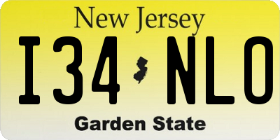 NJ license plate I34NLO