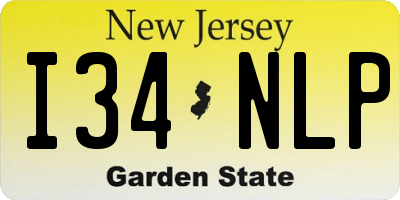NJ license plate I34NLP