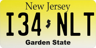 NJ license plate I34NLT