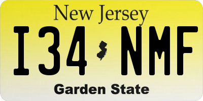 NJ license plate I34NMF
