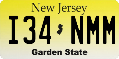 NJ license plate I34NMM