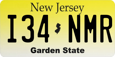 NJ license plate I34NMR