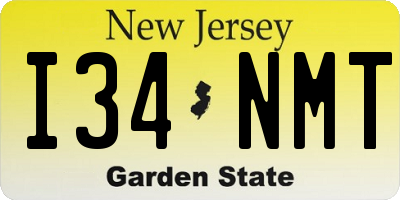 NJ license plate I34NMT
