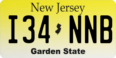 NJ license plate I34NNB