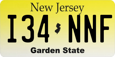 NJ license plate I34NNF