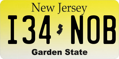 NJ license plate I34NOB