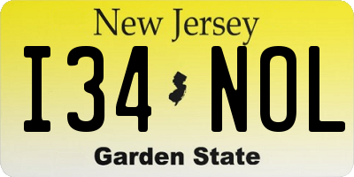 NJ license plate I34NOL