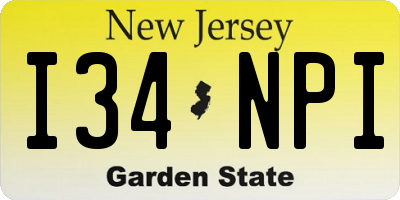 NJ license plate I34NPI