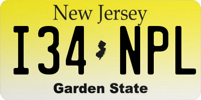 NJ license plate I34NPL