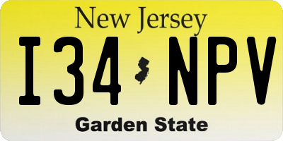 NJ license plate I34NPV