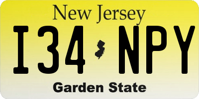 NJ license plate I34NPY
