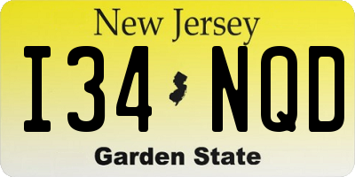 NJ license plate I34NQD