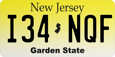 NJ license plate I34NQF