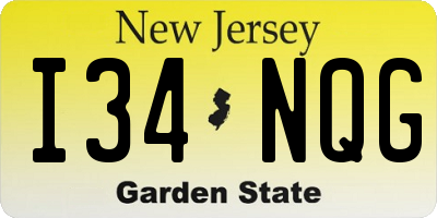 NJ license plate I34NQG