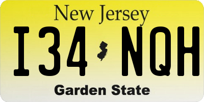 NJ license plate I34NQH