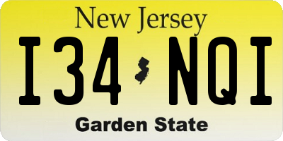 NJ license plate I34NQI