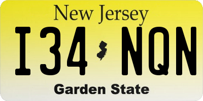 NJ license plate I34NQN