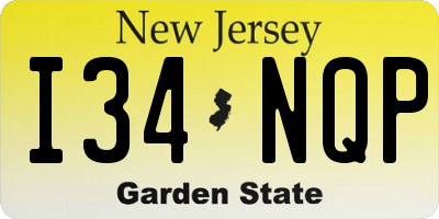 NJ license plate I34NQP