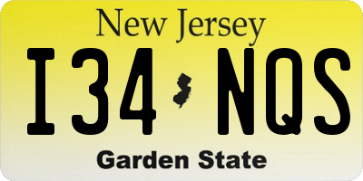 NJ license plate I34NQS