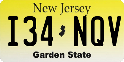 NJ license plate I34NQV