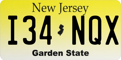 NJ license plate I34NQX