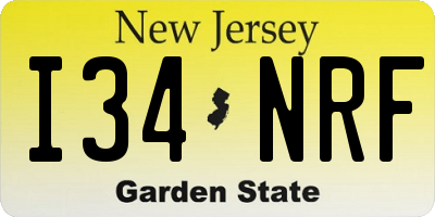 NJ license plate I34NRF
