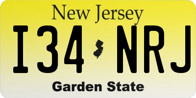 NJ license plate I34NRJ