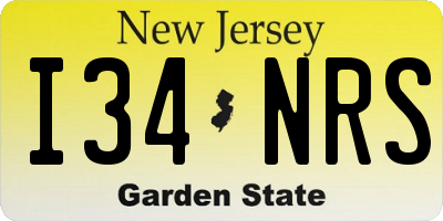 NJ license plate I34NRS