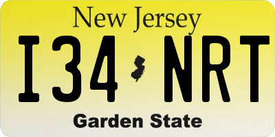 NJ license plate I34NRT