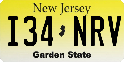 NJ license plate I34NRV