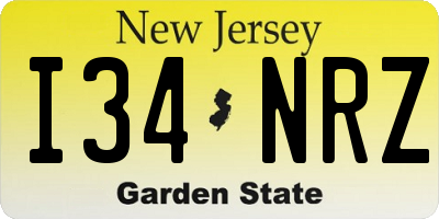 NJ license plate I34NRZ