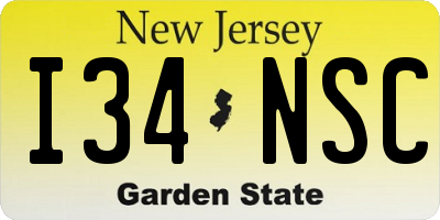NJ license plate I34NSC