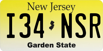 NJ license plate I34NSR
