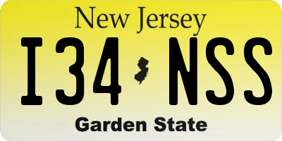 NJ license plate I34NSS