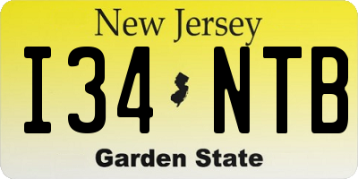 NJ license plate I34NTB