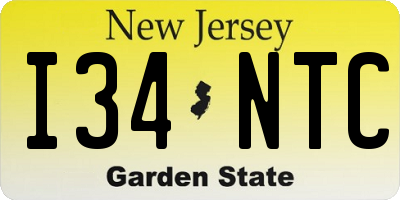 NJ license plate I34NTC