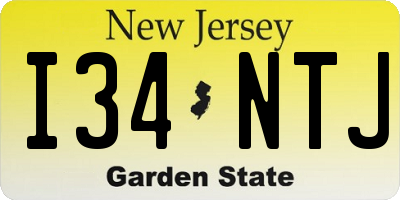 NJ license plate I34NTJ